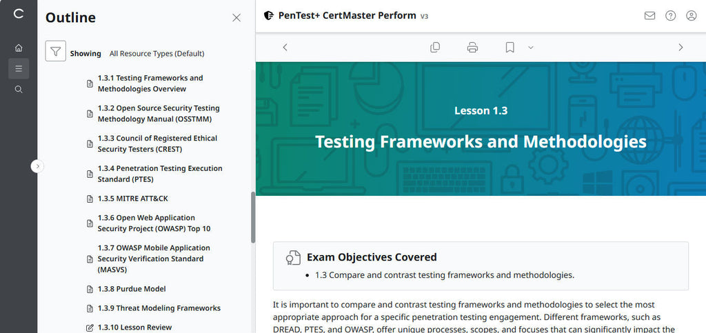 CertMaster Perform  CompTIA PenTest+ PT0-003 (V3)
