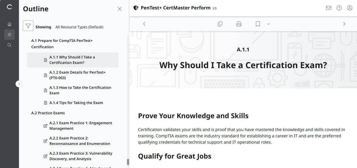 Best Value : CertMaster Perform CompTIA PenTest+ v3  (Exam PT0-003) - 3 Months Access , No Access Code