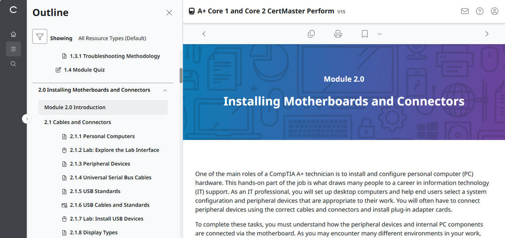 CertMaster Perform CompTIA A+ Core 1 & 2   (V15)