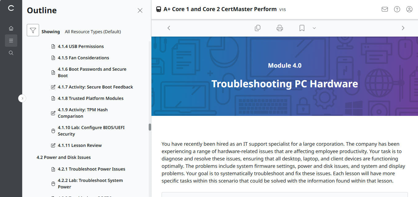 CertMaster Perform CompTIA A+ Core 1 & 2   (V15)