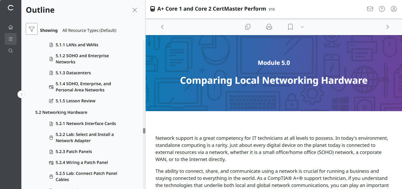 CertMaster Perform CompTIA A+ Core 1 & 2   (V15)