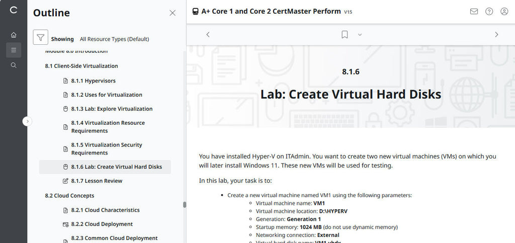 CertMaster Perform CompTIA A+ Core 1 & 2   (V15)