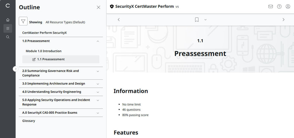 CompTIA CertMaster Perform  – SecurityX (Exam CAS-005)  Individual License