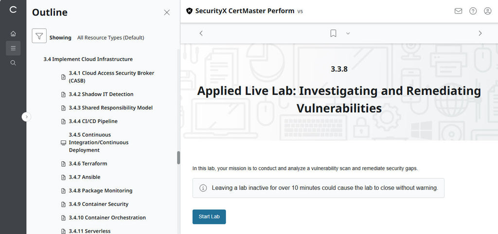 CompTIA CertMaster Perform  – SecurityX (Exam CAS-005)  Individual License