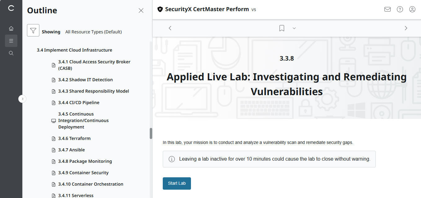 CompTIA CertMaster Perform  – SecurityX (Exam CAS-005)  Individual License