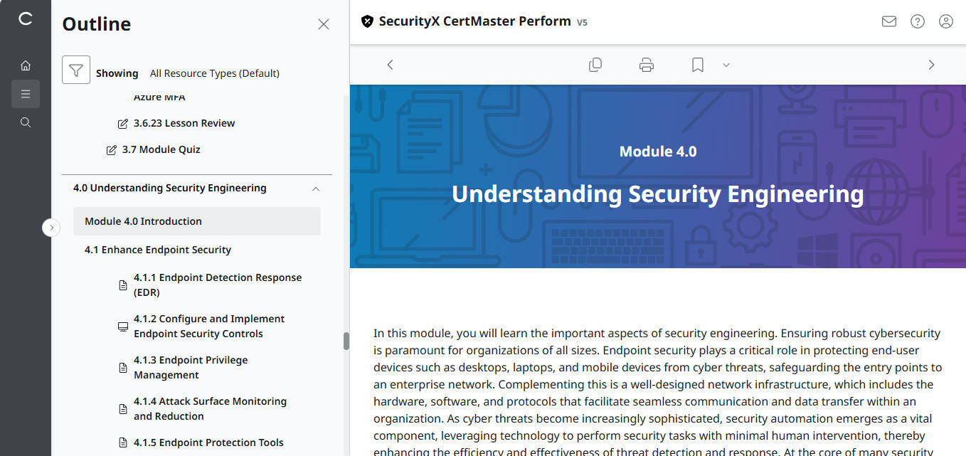 CompTIA CertMaster Perform  – SecurityX (Exam CAS-005)  Individual License