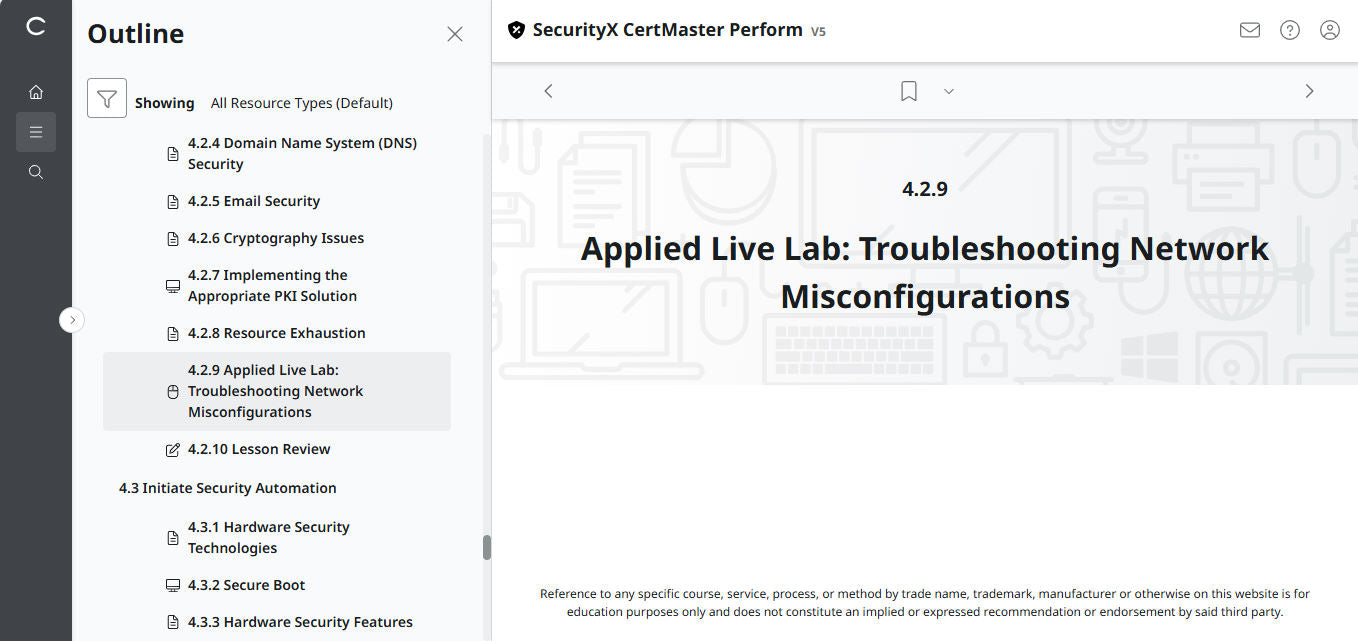 CompTIA CertMaster Perform  – SecurityX (Exam CAS-005)  Individual License