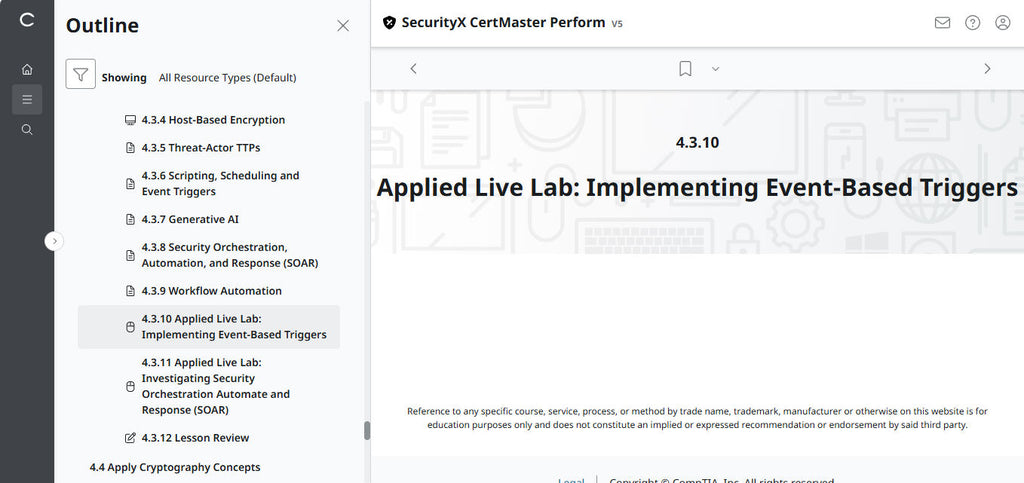 CompTIA CertMaster Perform  – SecurityX (Exam CAS-005)  Individual License