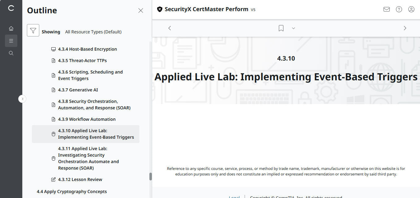 CompTIA CertMaster Perform  – SecurityX (Exam CAS-005)  Individual License