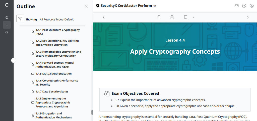 CompTIA CertMaster Perform  – SecurityX (Exam CAS-005)  Individual License
